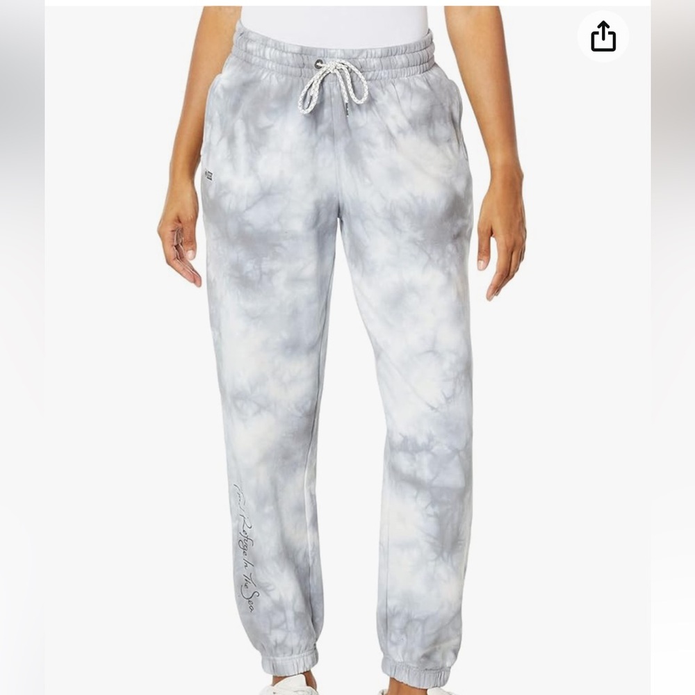 Gray and white tie dye joggers